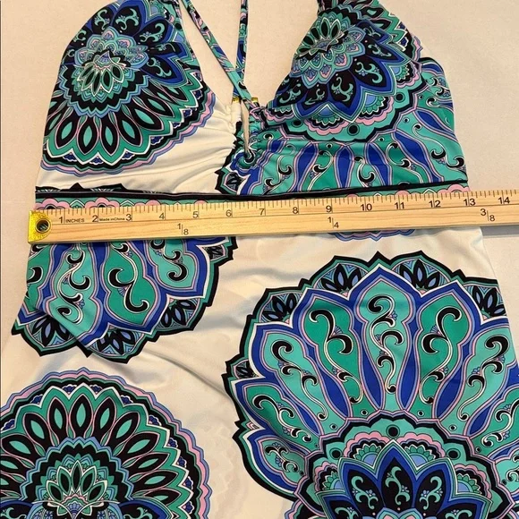 Sunshine 79 Women's Mellow Medallion Blue/Teal/White Swimsuit Coverup Size Small - Picture 7 of 12